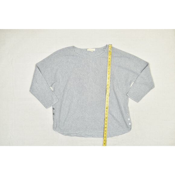 Michael Kors Women's Gray Cotton Blend Sweater Plus Size 1X W/ Button Accents - Picture 4 of 8